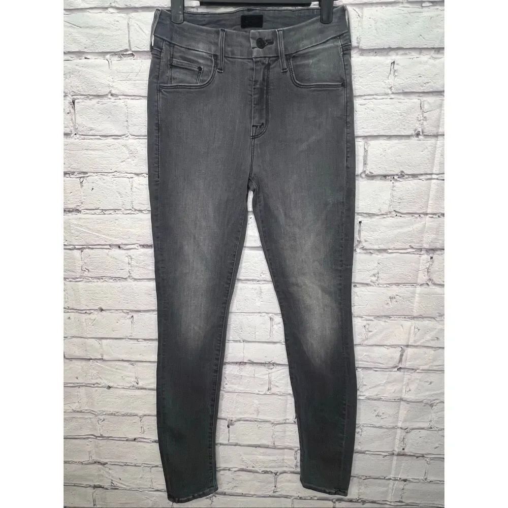 Mother Womens Dancing in the Moonlight Gray The Locker Skinny Jeans Size 25